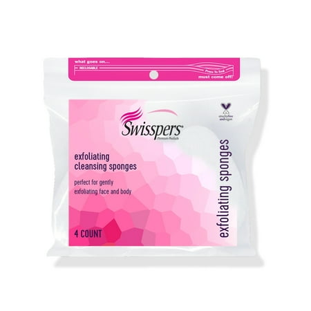 Swisspers Exfoliating Cleansing Sponges, 4 count