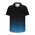 thumbnail image 6 of Summer Shirts For Mens Front Button Lapel Short Sleeve Tops Trendy Gradient Tunics Shirts Trends Lightweight Tunic Blouses Workout Running Gym Clothes, 6 of 6