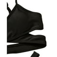 thumbnail image 6 of Teen Girl Swimsuit Solid Bikini Set 2 Piece Spaghetti Strap Backless Triangle Swim Suit Black Summer Beach Bathing Suit 7-8T, 6 of 6