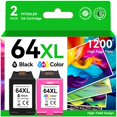thumbnail image 1 of Cartucho de tinta Pitooler 64XL negro/color para HP Envy Photo, 1 of 9