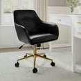 thumbnail image 5 of Martha Stewart Upholstered Office Chair in Black/Polished Brass, 5 of 12