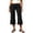 W10-Black, variant on Rhuody Women'S Summer Pants Staight Leg Empire Waist Solid Color Shorts For Gym Workout Elegant Wear M Wine