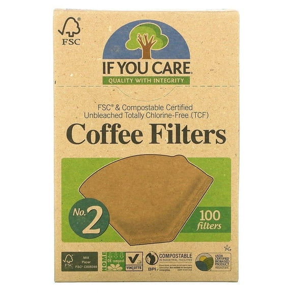 If You Care, Coffee Filters, No. 2 Size, 100 Filters Pack of 2