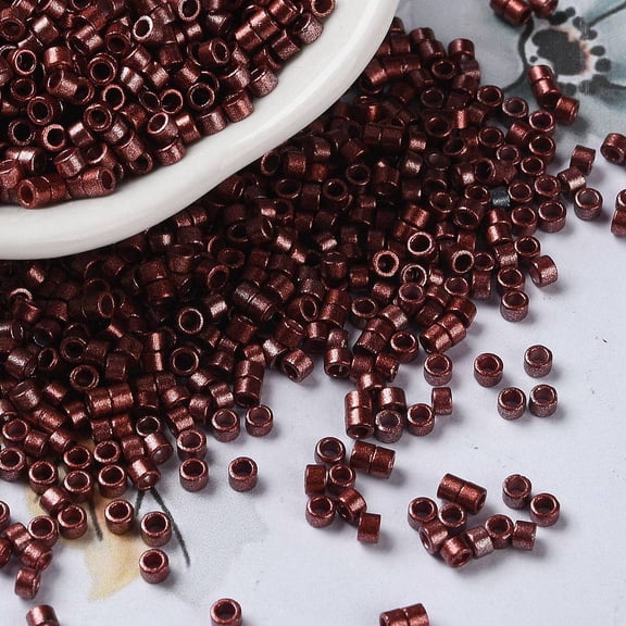 50 g Baking Paint Glass Seed Beads Cylinder Coconut Brown 2.5x2mm Hole: 1.4mm 5039pcs/50g