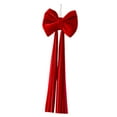 thumbnail image 2 of Christmas Bow Tree Topper Giant Velvet Red Bow Extra Large 80cm Size Holiday Home Room Decor for Christmas, 2 of 9