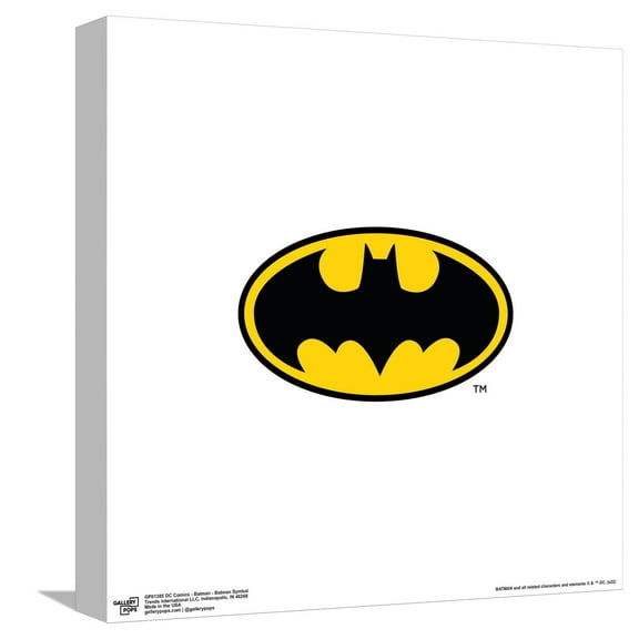 Gallery Pops DC Comics Batman - Batman Symbol Canvas Wall Art, Unframed Version, 12" x 12"