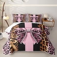 thumbnail image 2 of Erosebridal Personalized Leopard Bowknot Twin Quilt Set,Pink Cheetah Print Kids Twin Coverlet Set,2 Pieces, 2 of 7