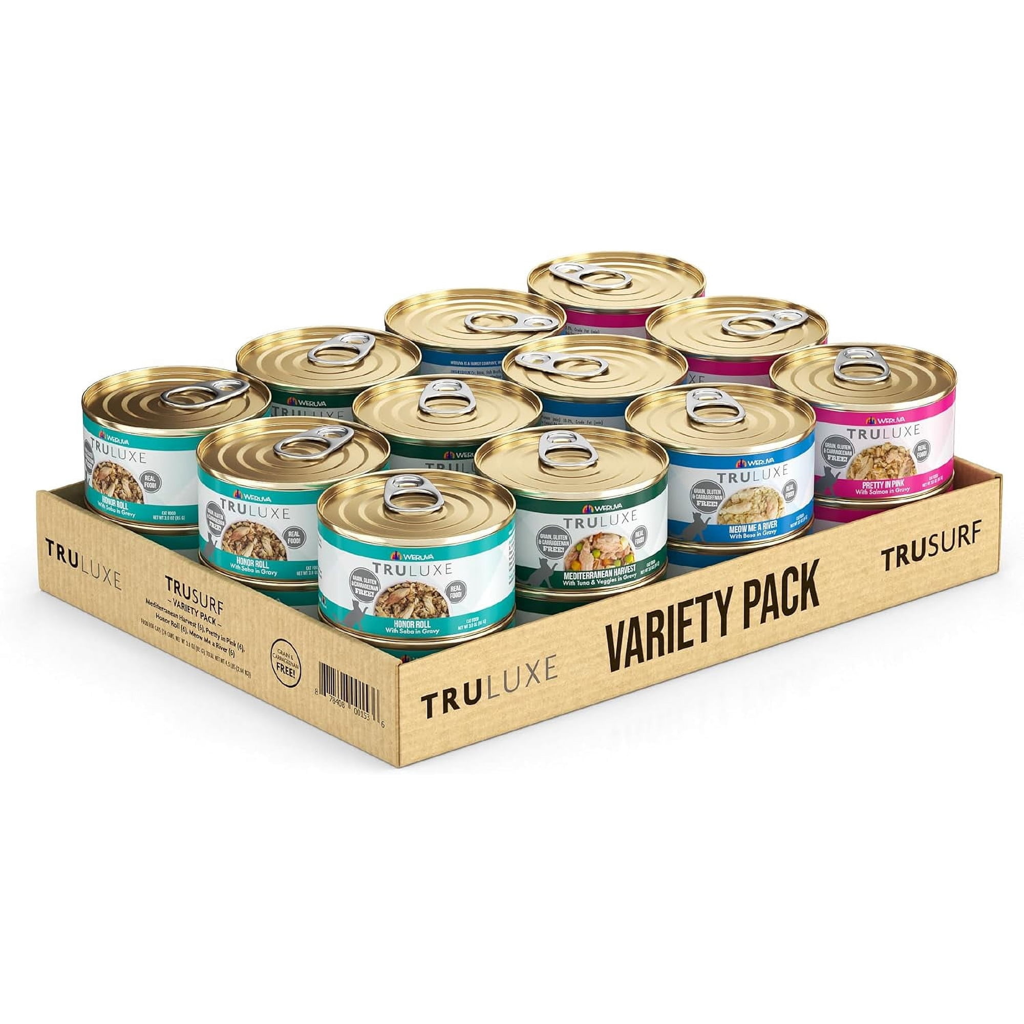 Wereuva TruSurf Variety Pack Wet Cat Food, 3 oz., Count of 24