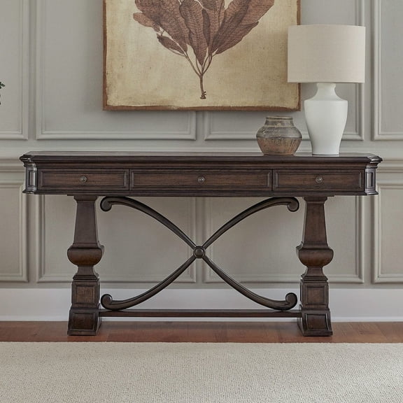 Liberty Furniture Providence Park Sofa Table for Living Room - Chateau Brown