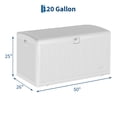 thumbnail image 2 of 120 Gallon Waterproof Large Resin Deck Box Indoor Outdoor, Lockable Storage Container for Patio Furniture Tools, Waterproof Deck Box with Hydraulic Rod Patio Storage Bin for Pool Garden, White, 2 of 9