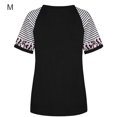 thumbnail image 1 of Camiseta de mujer con estampado de rayas, manga corta, blusa con cuello redondo, negro, M sidaley AP001776-02, 1 of 6