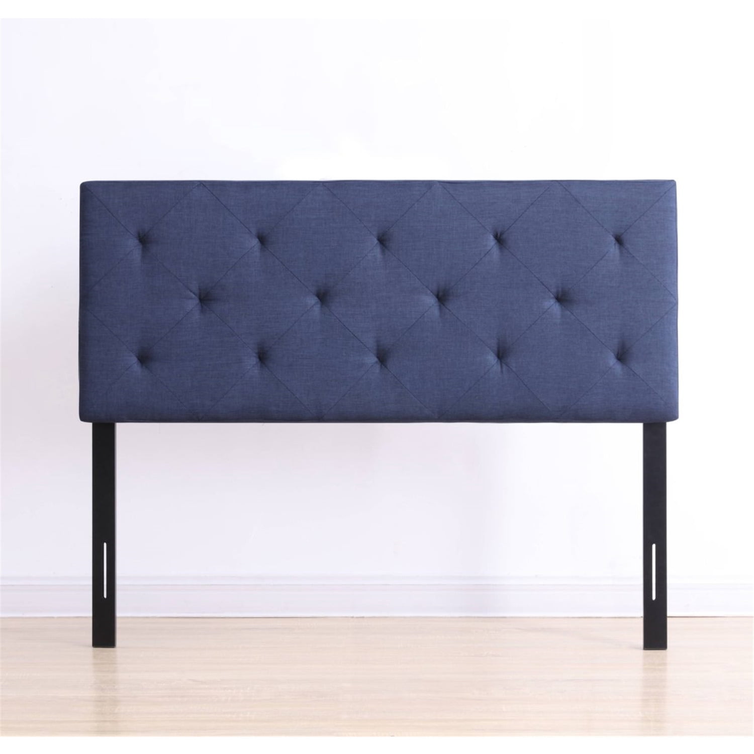 Hodedah HIHB13 F BLUE Full-Size Upholstered Tufted Rectangular Headboard - Blue