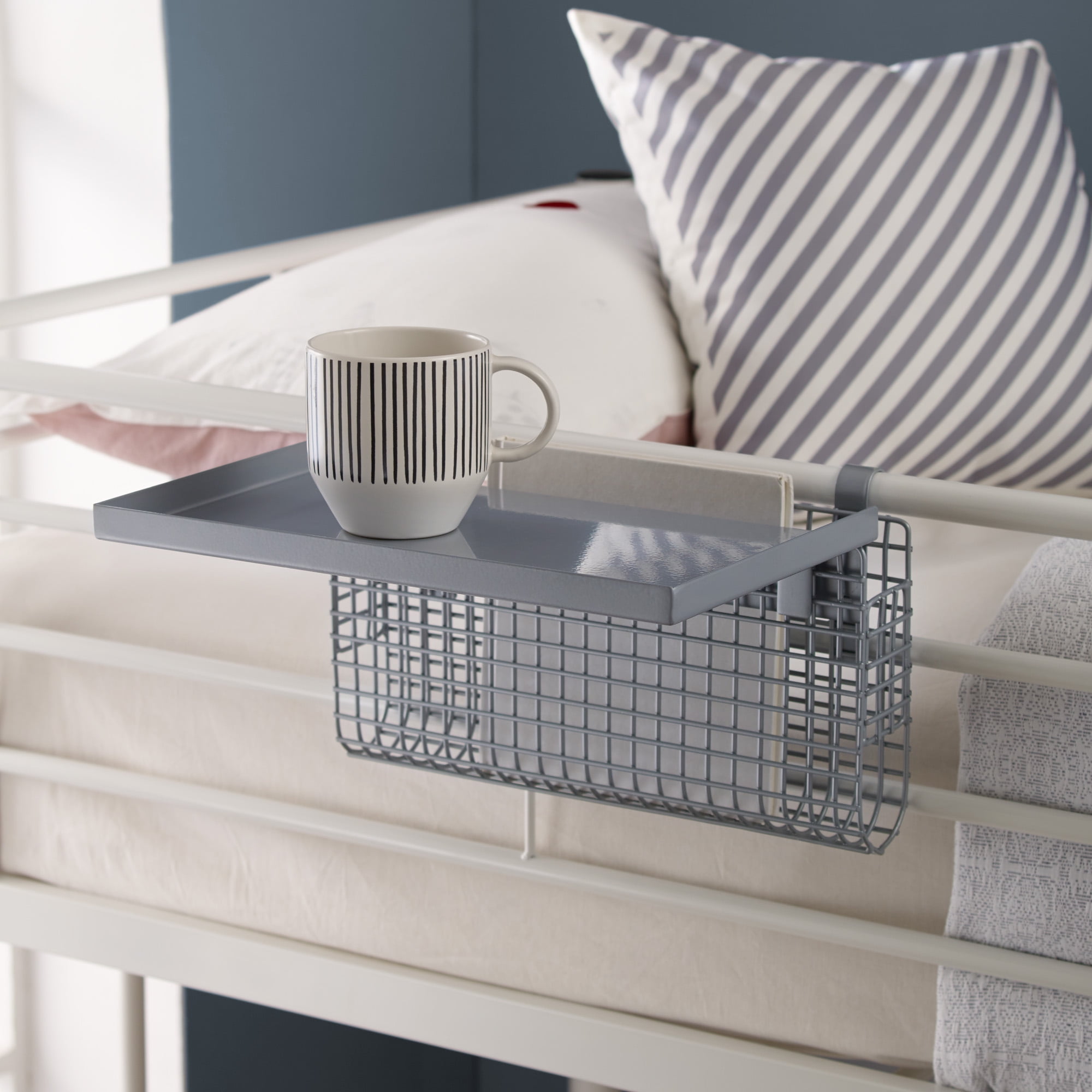 Manor Park Adjustable Metal Bunk Bed Shelf Silver/Mesh