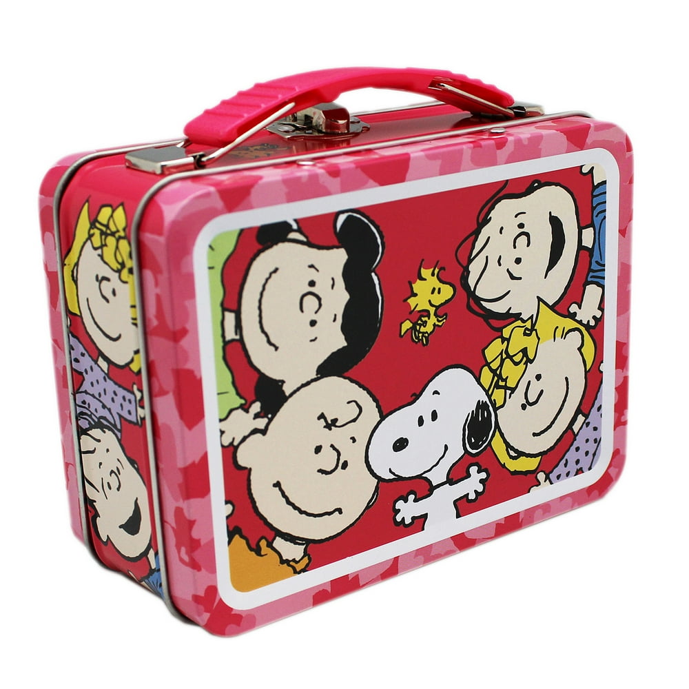 pink-colored-peanuts-kids-mini-tin-lunch-box-walmart-walmart