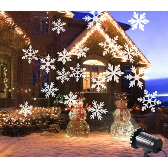 EONQY Snowflake Projector Light, Christmas Light Projector, Outdoor Indoor Snowfall Lights with Remote&Timer IP65 Dynamic Snow Effect Spotlight for Christmas Party