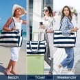thumbnail image 5 of oscaurt Beach Tote Bag Large Beach Bag Canvas Handbags Foldable Shopping Travel Bag Beach Essentials Birthday Gifts for Women, 5 of 7
