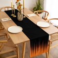 thumbnail image 6 of Burnt Orange Black Ombre Cotton Linen Table Runner for Dining Kitchen, Modern Abstract Striped Gradient Wedding Outdoor Party Tablerunners, Dresser Scarf Coffee Tablecloth Runners 13x90 Inches, 6 of 9
