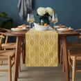 thumbnail image 2 of Morocco Yellow Table Runner - 70 Inch Long, Kitchen Dining Table Runner Dresser Scarves, Geometric Abstract Plaid Gradient Farmhouse Decor for Coffee Tables Wedding Party Banquet, 2 of 8