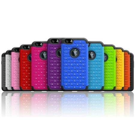 Iphone 5s Cases From Target Luxurious Sparkly Studded Bling Diamond Hybrid Case Cover For Apple iPhone 6 - Black, Designed by RawX By RawX from USA ()