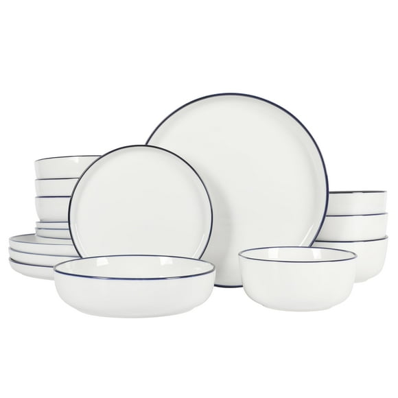Juego de vajilla Gibson Home Oslo de 16 piezas de porcelana blanca