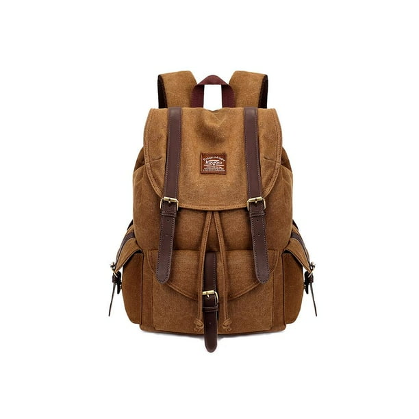 Mochila de lona vintage Kaukko Mochila de senderismo para viajes al aire libre Mochilas escolares KAUKKO K1016-Khaki