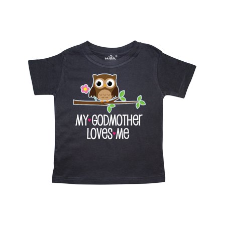 

Inktastic My Godmother Loves Me Owl Gift Toddler Toddler Girl T-Shirt