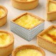 thumbnail image 3 of Perforated Tart Ring Stainless Steel Tartlet Molds Square Shape Mould Cake Circle French Pastry Baking Tool, 30 Pack, 3 of 5