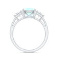 thumbnail image 2 of Rosec Jewels Engagement Ring - Cushion Cut Ethiopian Opal Solitaire Ring with Moissanite (2.75 CT), 18K White Gold, US 8.00, 2 of 9