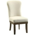 thumbnail image 1 of ACME Chaise Latérale en Tissu de Lin Beige et Brun Récupéré Ensemble de 2, 1 of 1