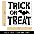 thumbnail image 2 of Trick or Treat with Bat Halloween Self-Inking Rubber Stamp Ink Stamper - Brown Ink - Small 1 Inch, 2 of 7