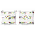 thumbnail image 1 of Ambesonne Christmas Throw Pillow Cover 2 Pack, Vibrant Party Colors, 20", Multicolor, 1 of 2