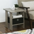 thumbnail image 5 of Furinno Andrey End Table Night Stand with Bin Drawer, Black/Gray, Wood, Rectangular, 5 of 7