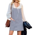 thumbnail image 5 of Women Summer Striped Casual Denim Dress Sleeveless Denim Dress with Pockets, 5 of 7