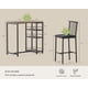 thumbnail image 3 of Zocalo Juego de Mesa de Comedor y Bar con 2 taburetes tapizados, Altura de encimera de Cocina, 4 estantes de Almacenamiento y Rejilla, 3 of 9
