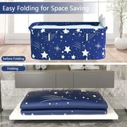 47in Large Portable Folding Bathtub, Hot & Cold Soaking Bath tub, Starry Blue(SolarSoda)