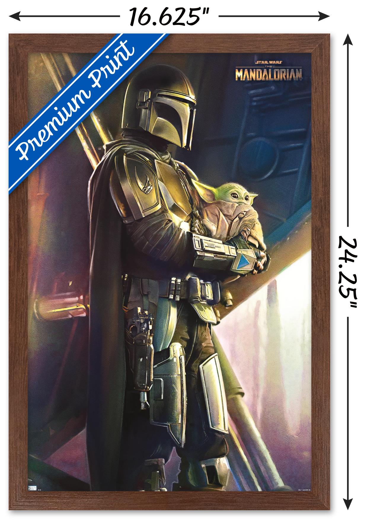 Star Wars: The Mandalorian - Held Wall Poster, 14.725" x 22.375", Framed