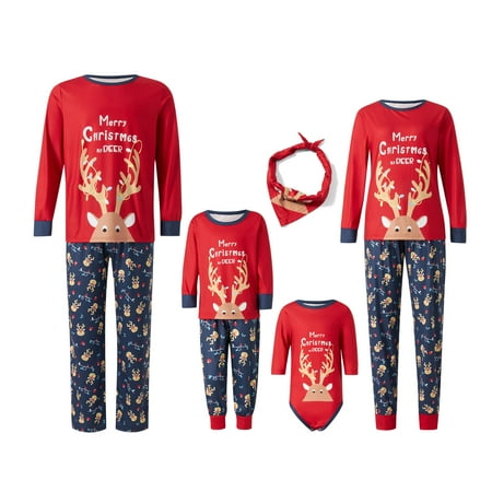 

Family Christmas Matching Pajamas Sets Christmas Matching Jammies for Couples Christmas Elk Pjs Xmas Holiday Sleepwear Set
