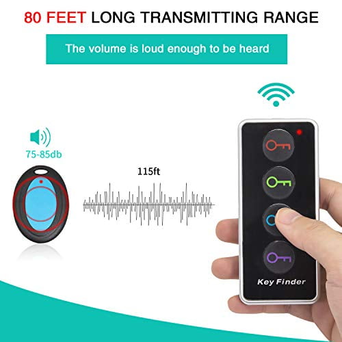 ALLOMN Key Finder Smart Wireless Key Tracker Remote Control Rechargeable Anything Finder Item Locator Pet Tracker with 1 Transmitter and 6 Receivers Base Support for Keys Dogs Wallet 