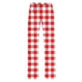 thumbnail image 3 of FAZVAOO Womens Pajama Pants Plaid Wide Leg Elastic Waistband Daily Home Long Pants, 3 of 4
