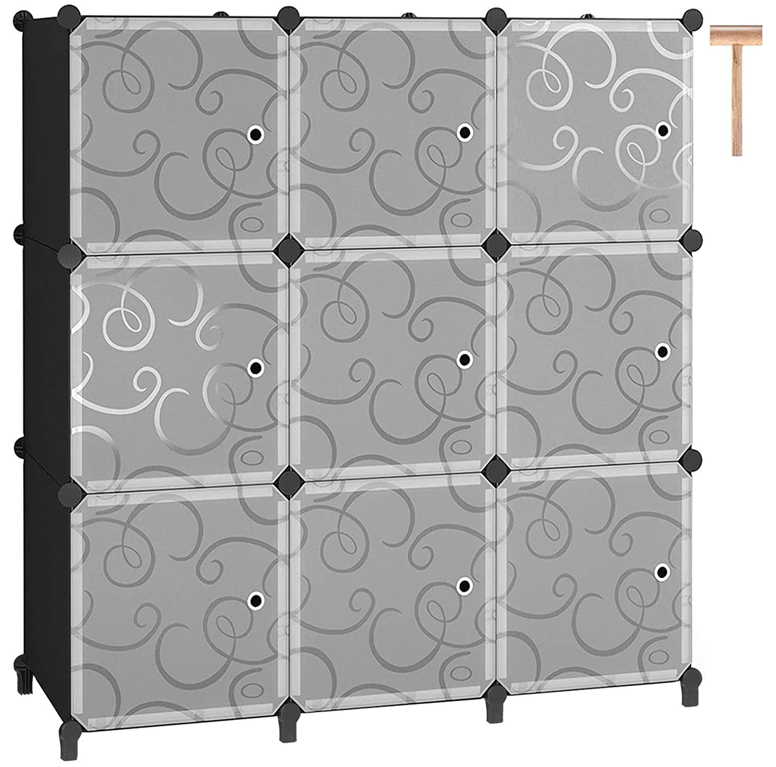 SUGIFT 9-Cube Storage Organizer Plastic Closet Organizer Shelves, With Door  - Walmart.com