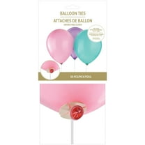 Amscan Essential Latex Balloon Ties with Ribbon, White, 50 Count