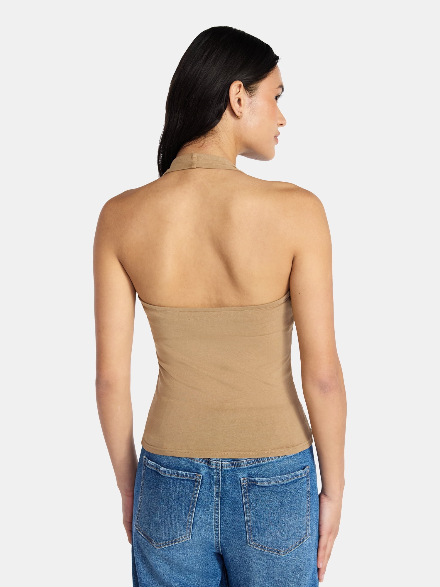 Social Edition Women's El Dorado Cotton Graphic Halter Tee, Sizes XXS-XXL