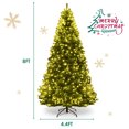 thumbnail image 3 of Gymax 8FT Pre-Lit Christmas Tree Hinged Artificial Tree w/ Metal Stand LED Lights, 3 of 10