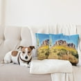 thumbnail image 4 of Ambesonne Landscape Throw Pillow Cover 2 Pack, Blooming Mountain, 20", Orange and Brown, 4 of 5