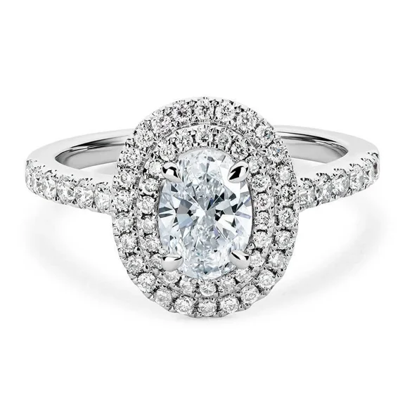 Forever Jewels 2.50Ct Oval Moissanite Womens Engagement Ring 14K White Gold Plated