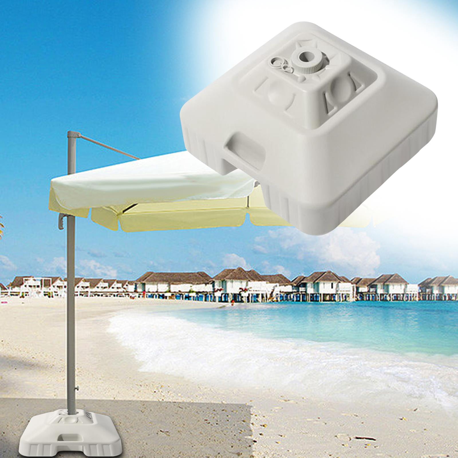 Aymzbd Umbrella Base Stand Beach Umbrella Stand 30L Weight Shelter Patio Umbrella Stand White
