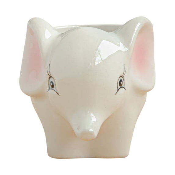Succulent Pots,Cute Animal Shaped Cartoon Ceramic Succulent Cactus Flower Planters with Bamboo Tray -Plant Not Included