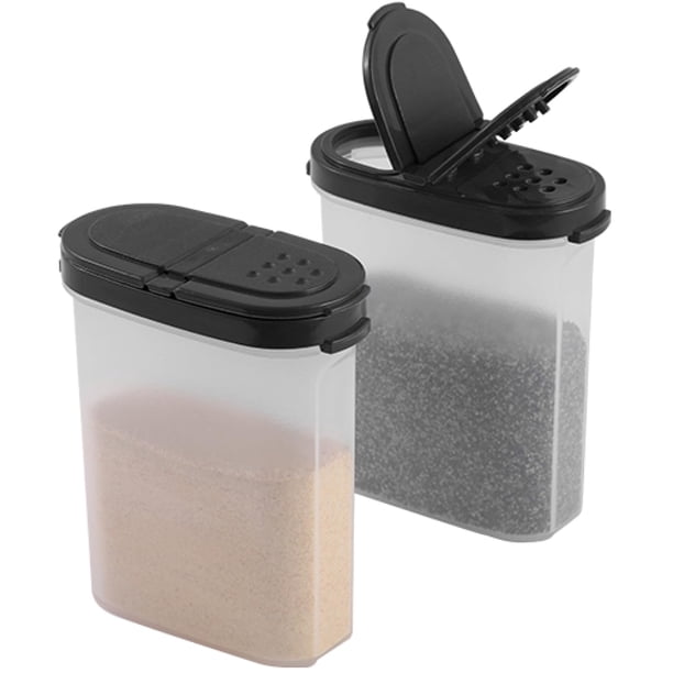 Tarros para especias Signora Ware con tapas - Juego de recipientes herméticos recargables de 237 ml (8 oz) para especias/condimentos - Tapas dos en uno con dosificador y dosificador, organizador de es