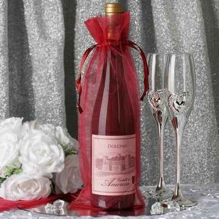 Gift Favor Bags Efavormart 10PCS Organza Gift Bag Drawstring Pouch for Wedding Party Favor Jewelry Candy Sheer Organza Bags - 6