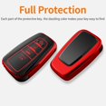 thumbnail image 3 of Key Fob Cover Compatible with Toyota RAV4 Camry Avalon Corolla Highlander C-HR Prius Smart Remote Keychain Case Holder Protector,Red, 3 of 6